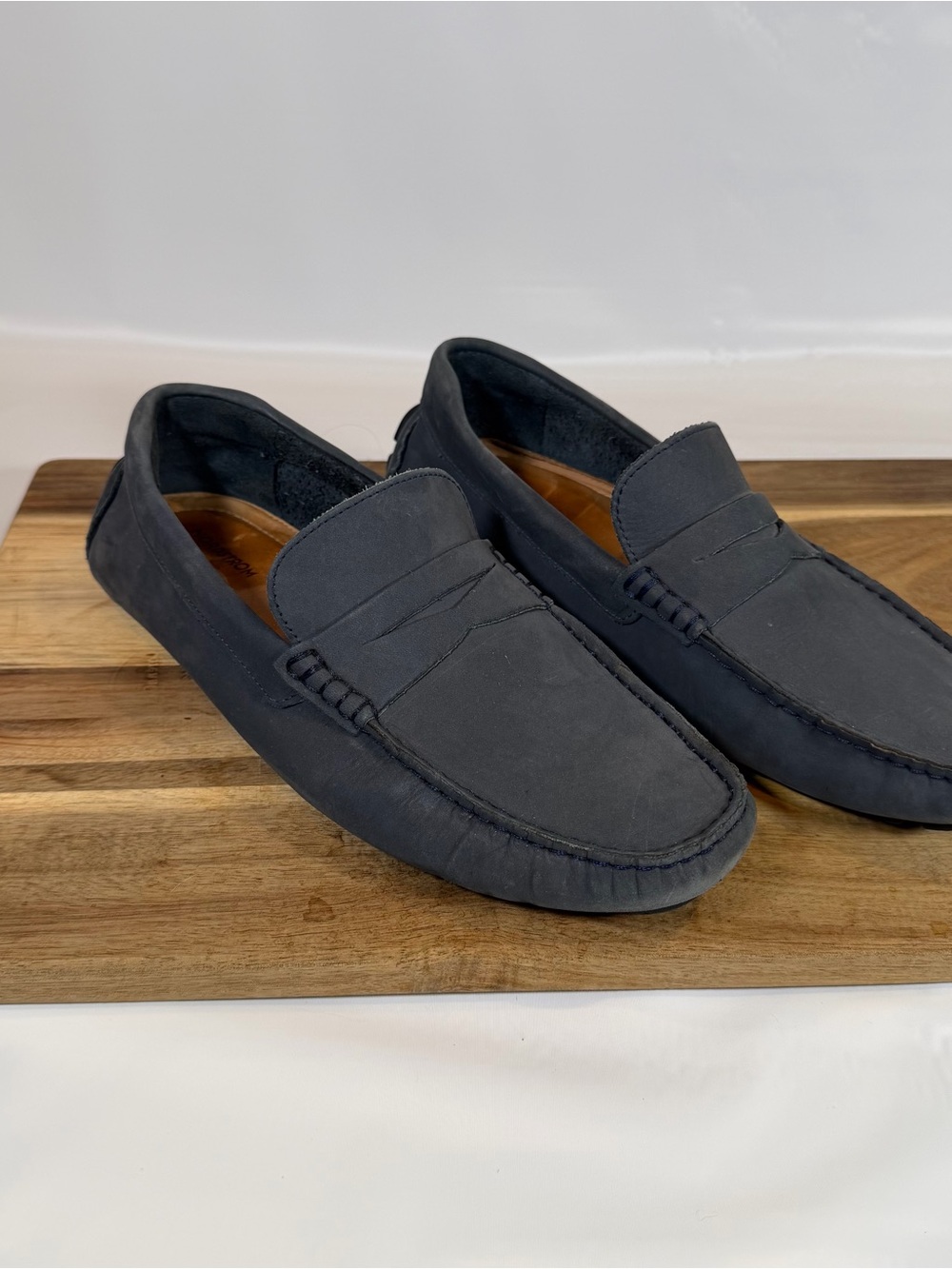Nordstrom Men's Navy Penny Loafers Driving Shoes size 9 M